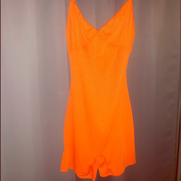 Orange spaghetti romper!! Fall Fun Fit! - Picture 1 of 2